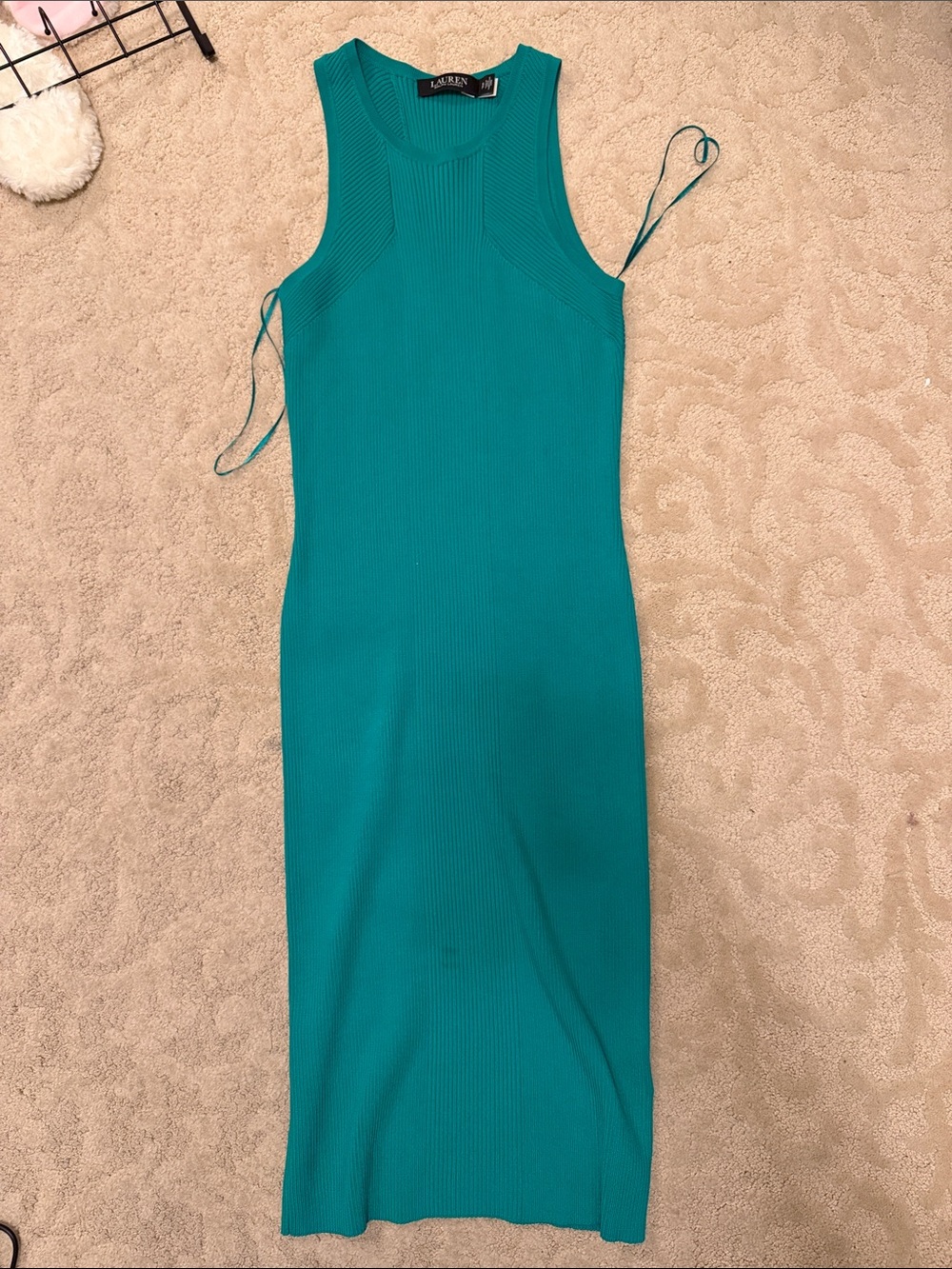 LAUREN Ralph Lauren Green Ribbed Tank Dress